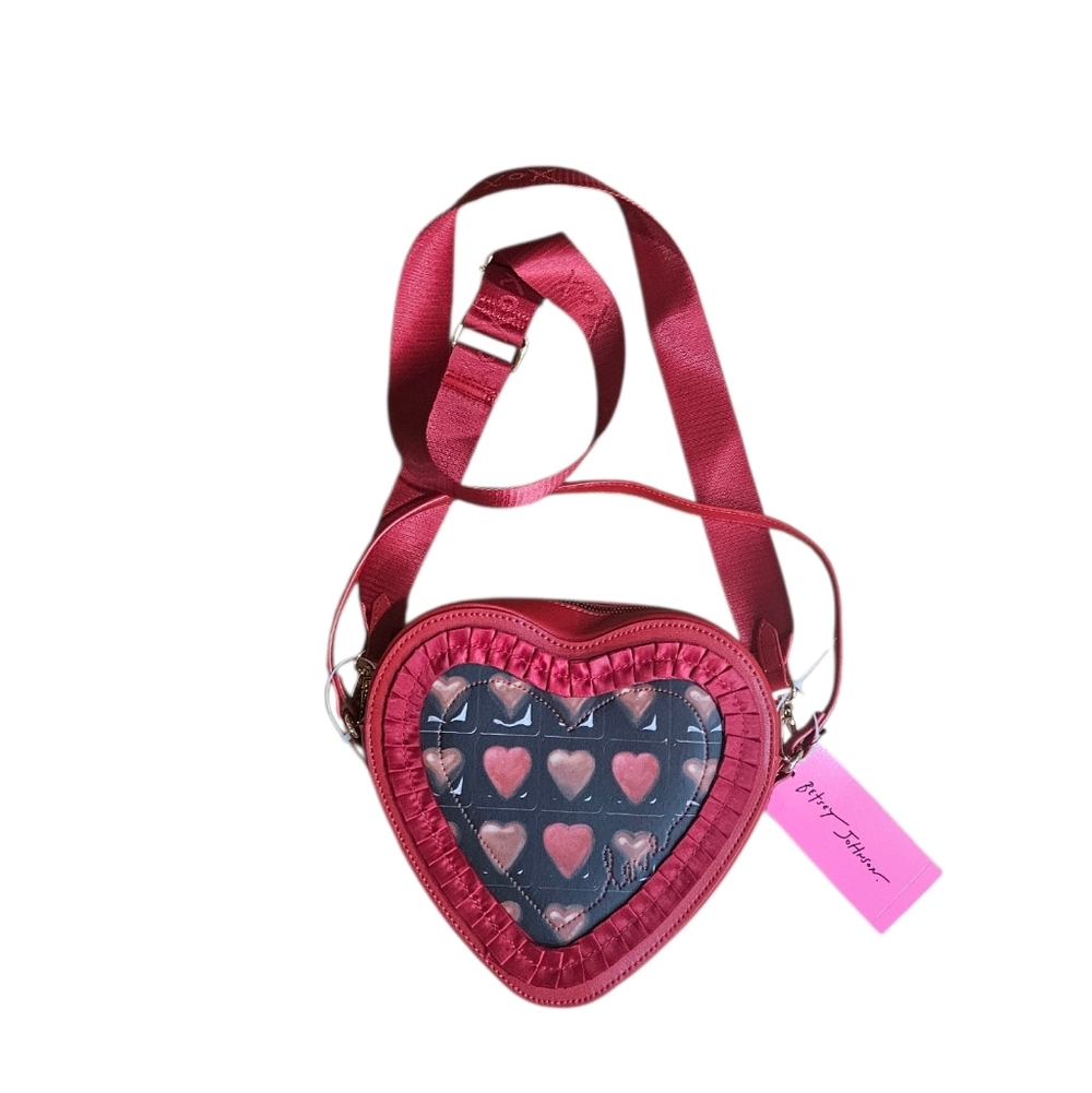 Nwt Betsey Johnson Box Of Chocolate Heart-Shaped Red Crossbody Bag Valentines Da